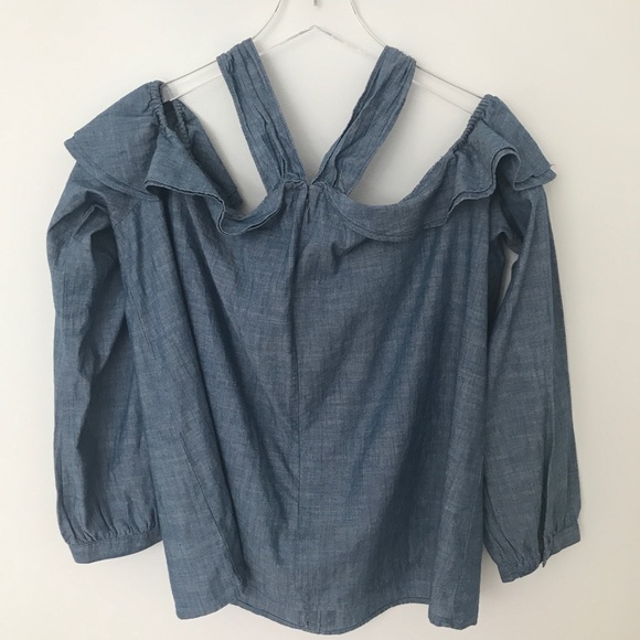 J. Crew | Tall Off-the-shoulder Tie-Neck Top - Picture 3 of 7